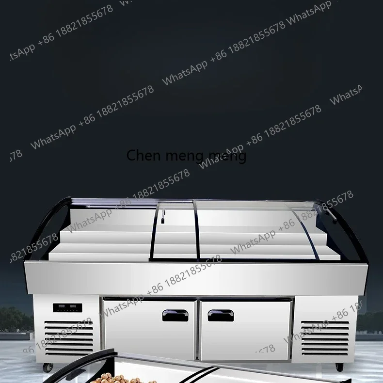 

Stepped Ice Table Double Temperature Refrigerated Freezer Commercial Display Cabinet Refrigerated and Fresh Hotel Mobile Table