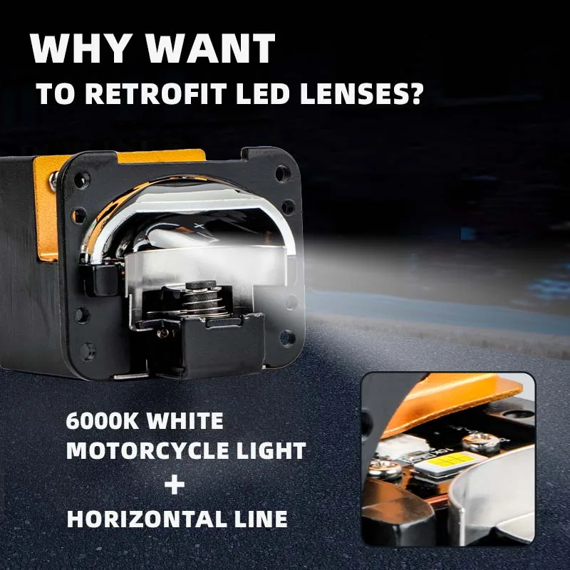 1.5-Inch Matrix Dual Lens Auto LED Headlights CSP 6000K Square H4 Projector Laser Headlight Bulb Universal Lighting LED Lights