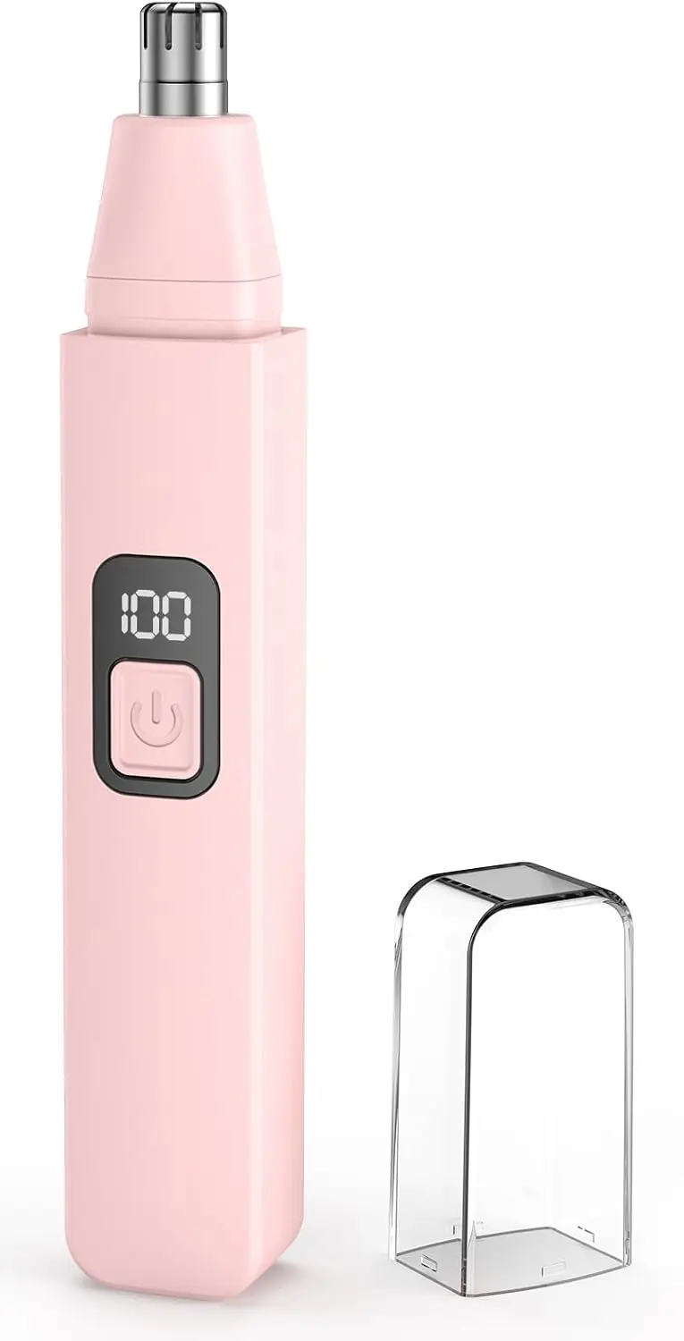 

Rechargeable Nose Hair Trimmer, Painless Ear & Eyebrow Trimmer with Dual Edge Blades & LED Light for Men & Women
