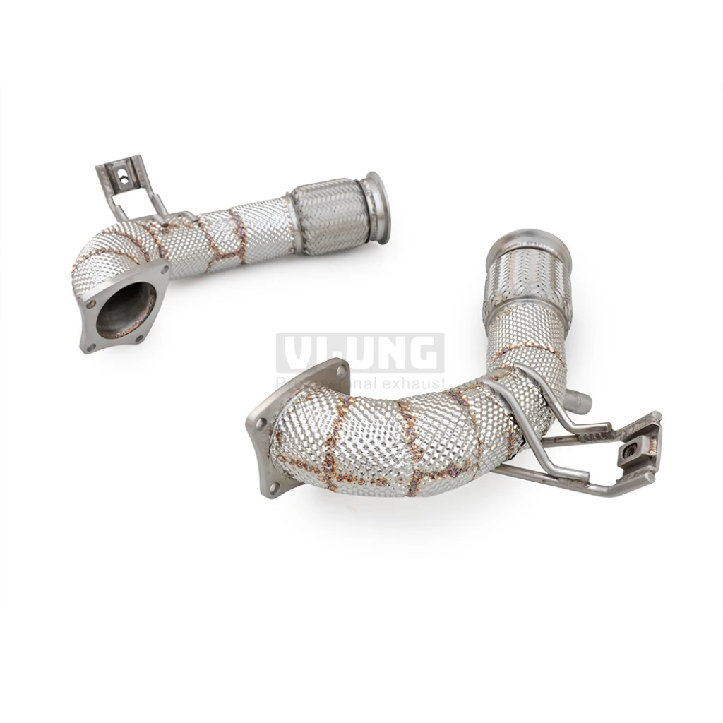 

High performance Exhaust front pipe for Audi R8 5.2 2019-2026stainless steel exhaust downspout with insulation layer for exhaust
