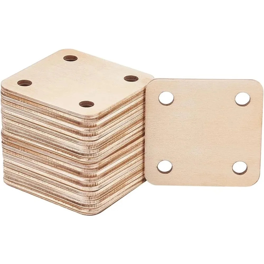24 Pcs Square Weaving Card 1.9x1.9inch 4 Holes Loom Cards Handmade Weaving Tools for Loom Weaving Supplies Tablet