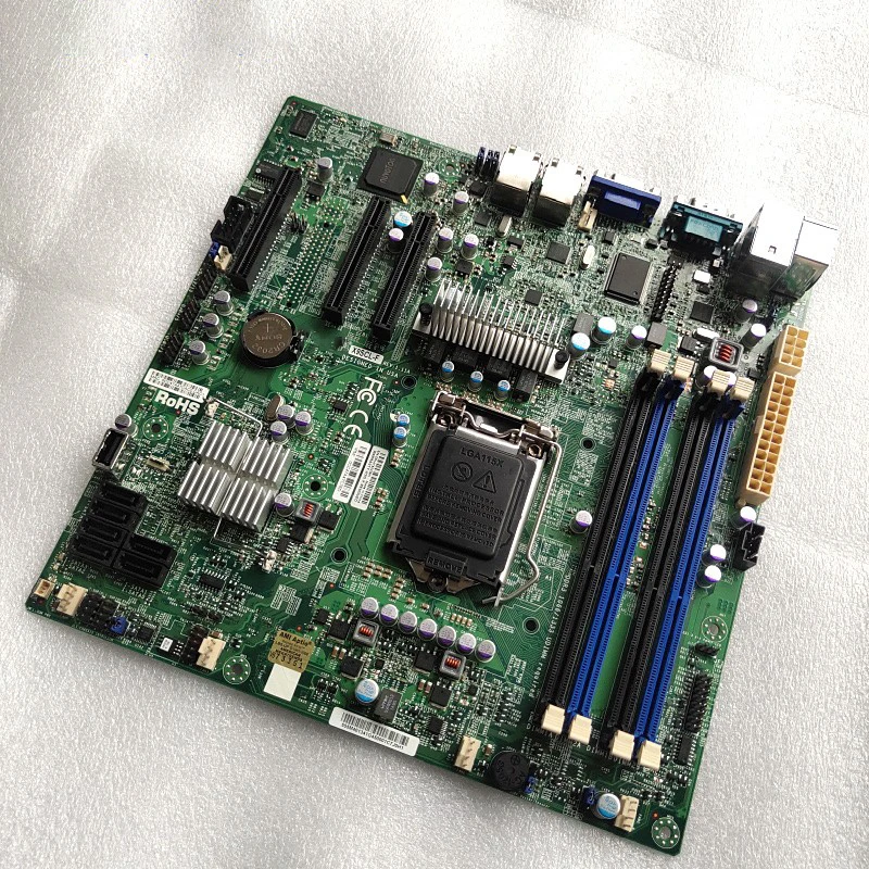 X9SCL-F para placa-mãe de servidor supermicro 1155 pinos com porta de gerenciamento remoto suporta E3-1230V2 antes do envio teste perfeito