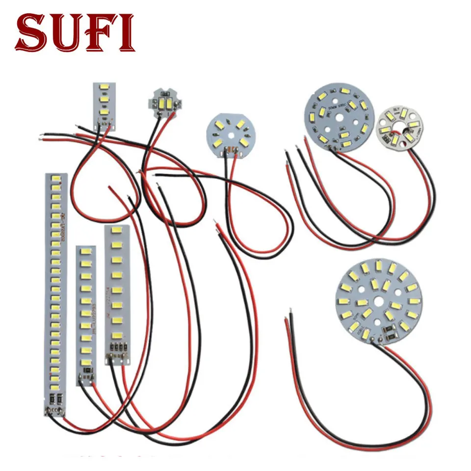 10pcs LED Light Source 2W 3W 4W 5W 10W Plate Round Annular DC5V Small Night Lamp Desk Lamp USB Light Source Plate Welding Wire