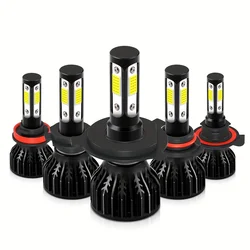 Car LED Headlights H7 H4 H11 H13 Spotlights 4 Sides 9005/HB3 9006/HB4 9004 9007 9012 160W Low High Beam Universal for Vehicles