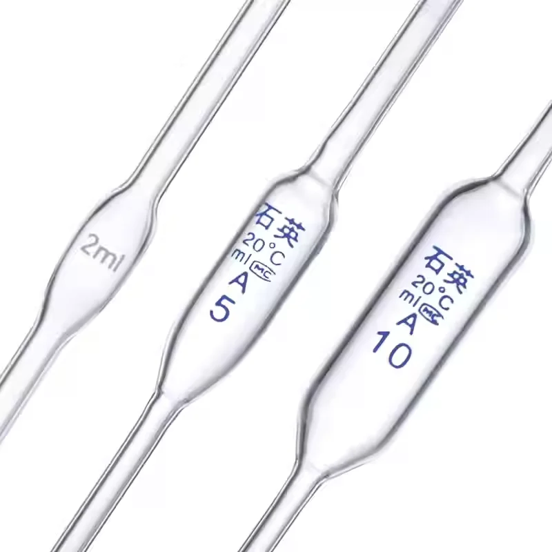 Quartz Belly Pipette Straw Boron free Glass Pipette Glass Pipette Single Label Pipette