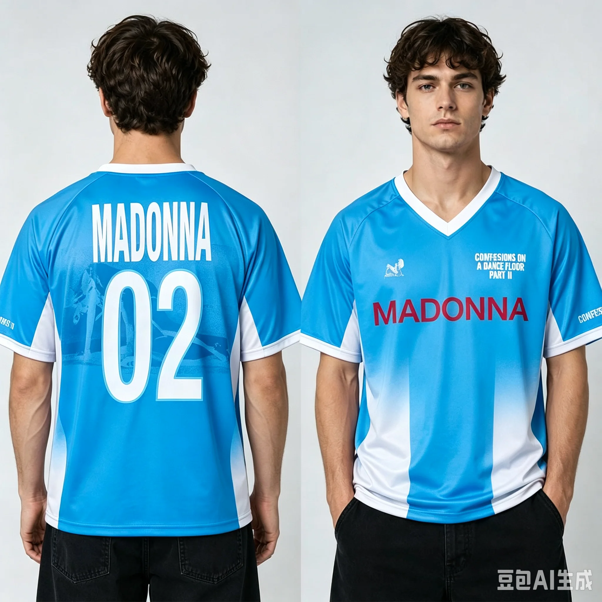 Neues Familien-Set: Madonna Confessions on A Dance Floor 02 Rosa Fußballtrikot, Schnelltrocknendes Streetwear-T-Shirt für Eltern und Kinder – Detail 6