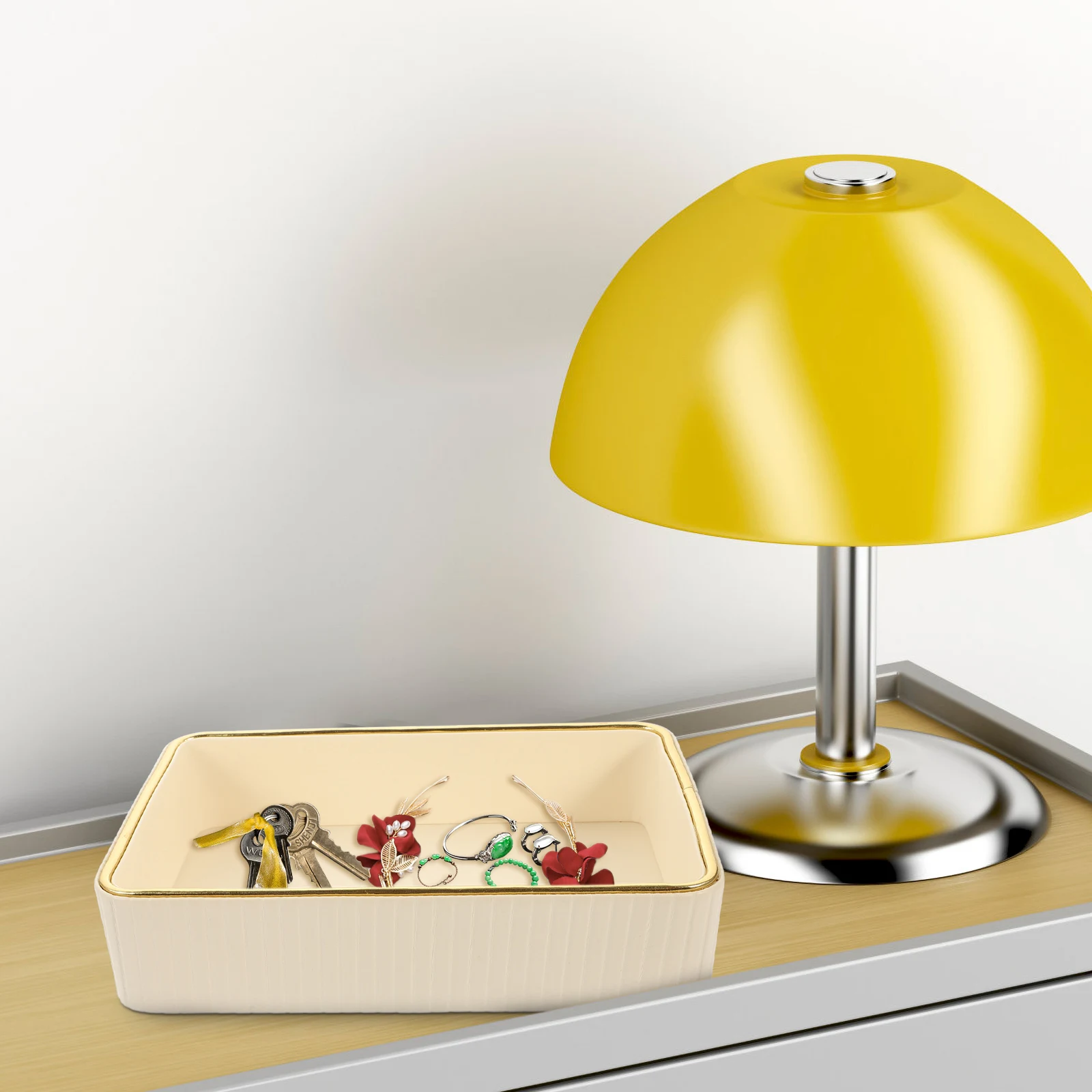 

Storage Tray Jewelry Display Plate Easy Clean ganizer Trinket Dish Safe Materials Rectangular Key Holder Box