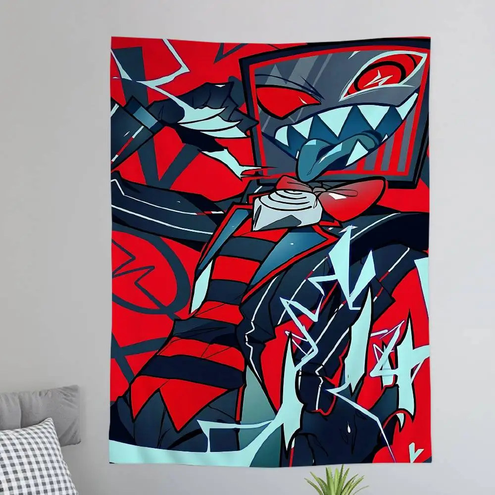 V-Vox Hazbin Hotel Anime Colorful Tapestry Wall Hanging Hanging Tarot Hippie Wall Rugs Dorm Wall Art Decor
