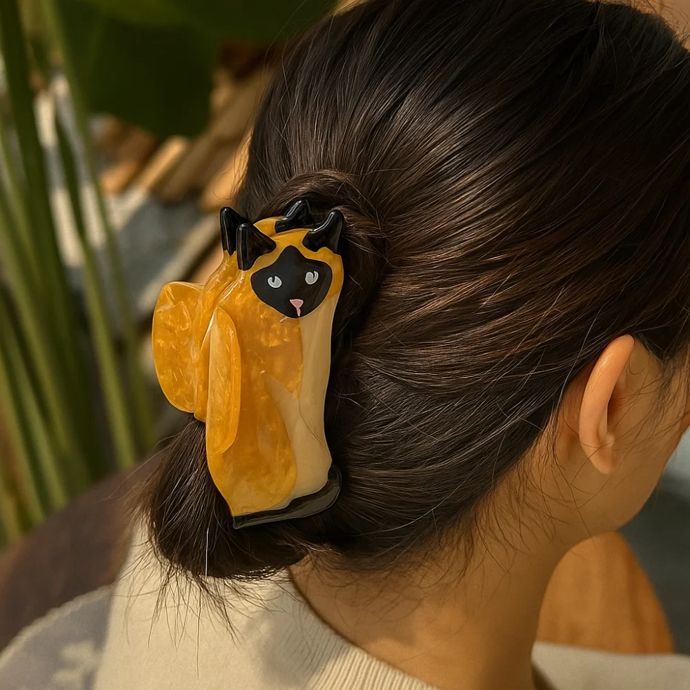 

Cute Acetic Acid Acetate Cat Hair Claw Pet Cartoon Animal Hair Clip Hair Accessories Korean Style Shark Clip Girl