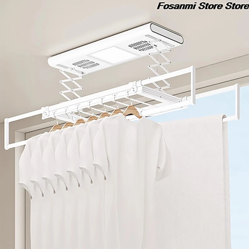 Smart Electric Clothes Drying Rack With Ultra-thin Foldable And Retractable Side-mounted Design Suitable For Apartment Balconies