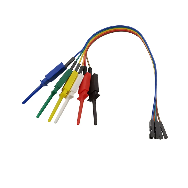 6Pin/set Logic Analyzer Cable Lead Gripper Flat Test Hook Breadboard Jumper Wire Clamp Probe Testing Electrical Equipment