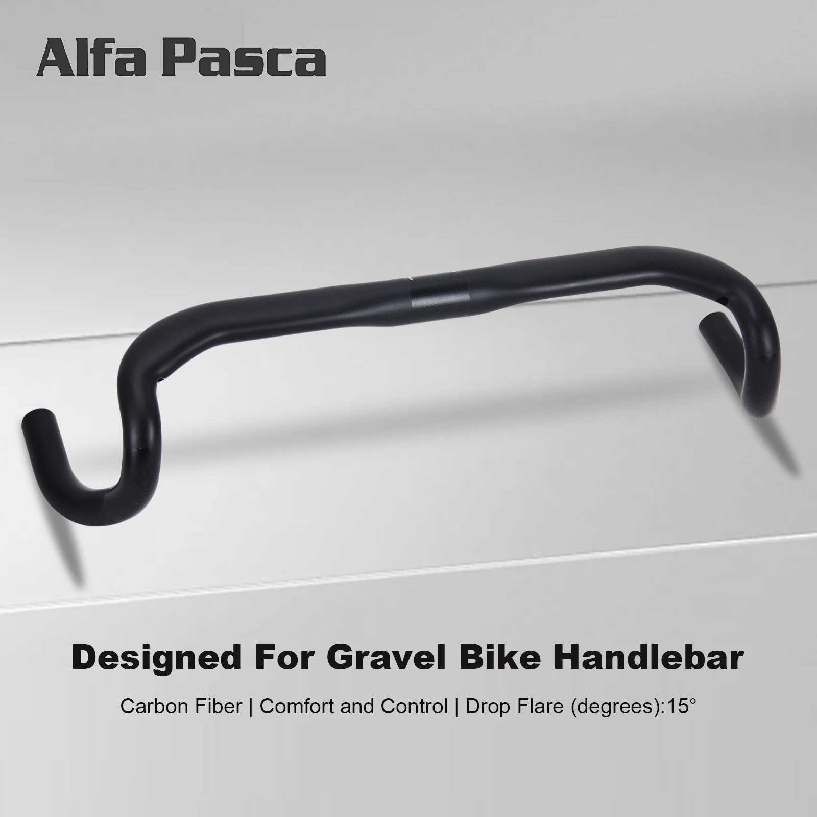 

Alfa Pasca Carbon Gravel Bike Drop Bent Bar 31.8mm 15°Drop Inner Routing,458/478/498mm Bicycle handlebar components