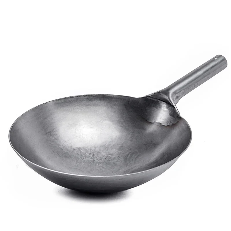 

cookware pans Thickened 30 32 34cm Uncoated Carbon Steel Wok pans Cooking Pot Chinese Hand-forged Non-stick Iron Pot