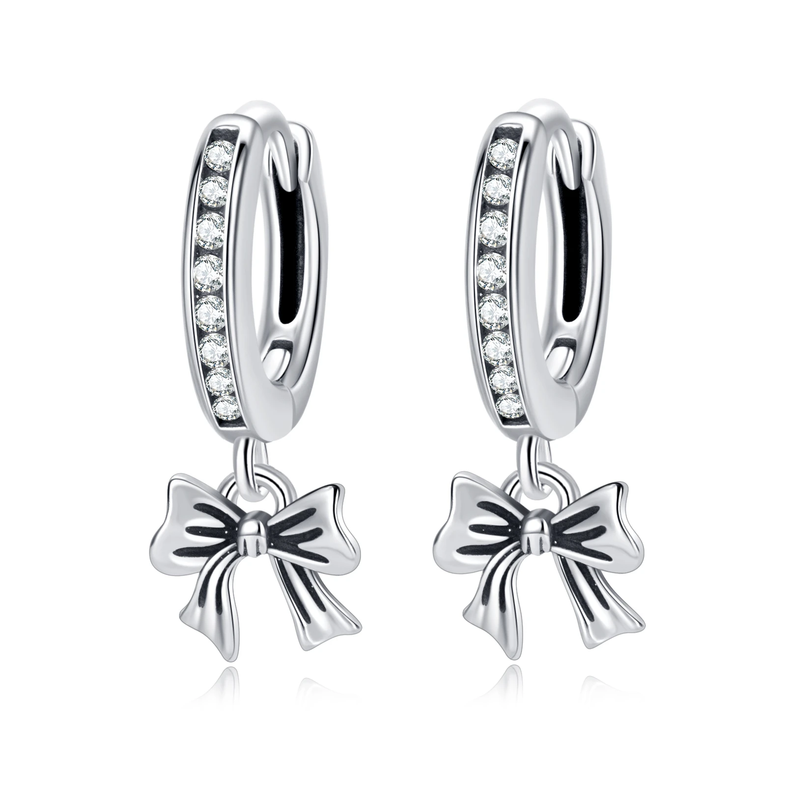 

PANQDIY 925 Sterling Silver Bow Pendant Earrings Simplicity and Sophistication Suitable for Giving Ladies Charms Jewelry Gifts