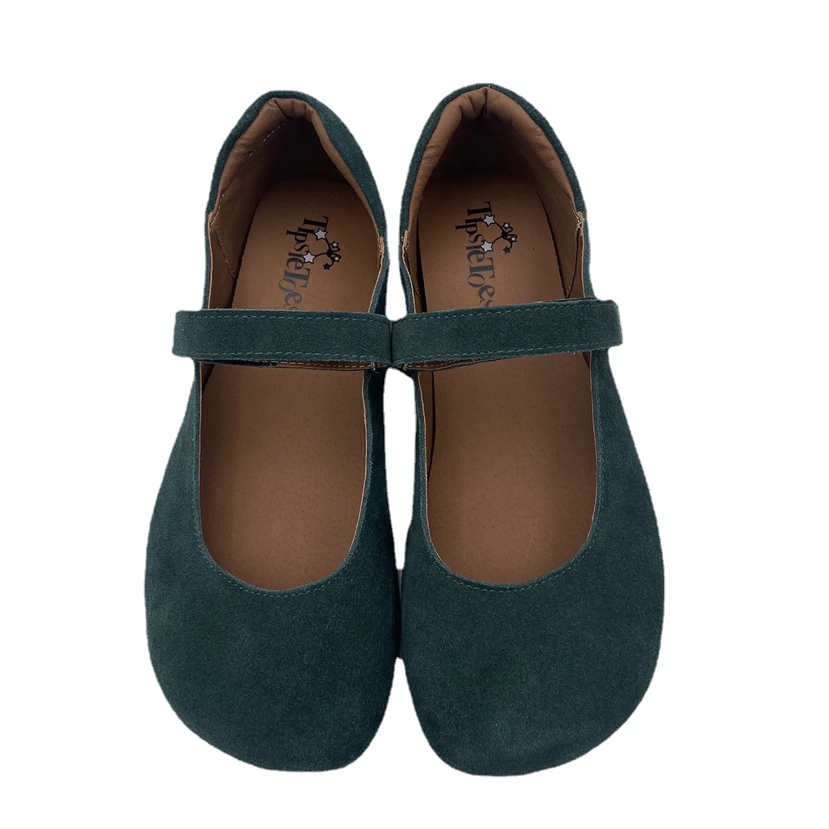 Tipsietoes 2025 Frühling Herbst Barfuß Kuh Wildleder Echtes Leder Frauen Ballerina Mit Null Tropfen Flache Weiche Sohle Breitere Zehen Box