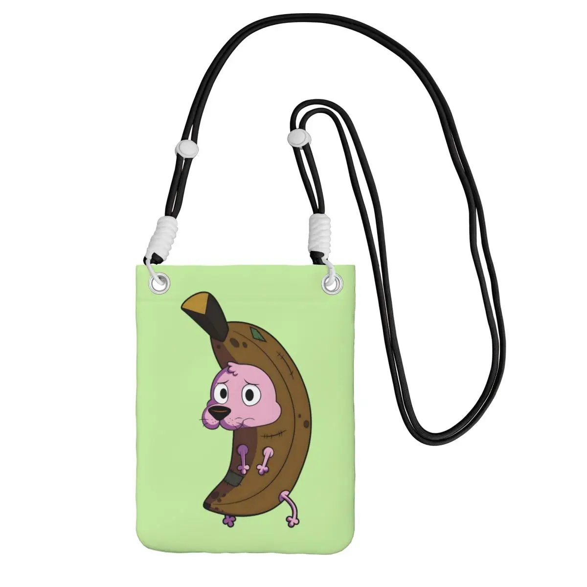 

Custom C-Courage The Cowardly Dog Mobile Phone Bag Men Women Banana Courage Shoulder Crossbody Bag For Travel Adjustable Length