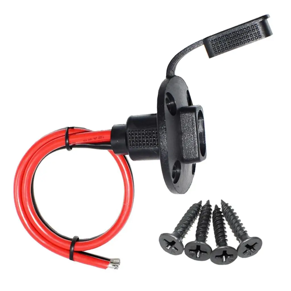 Panel Mount 30cm SAE Socket Sidewall Port Cable Battery 4 Screws