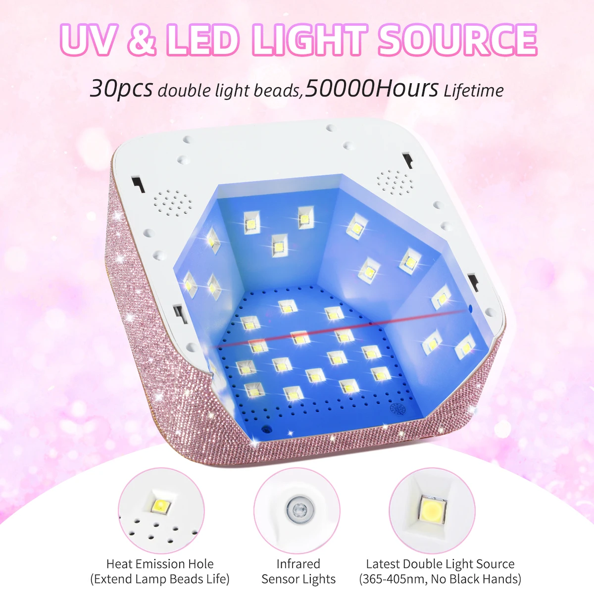 Oplaadbare UV LED-nagellamp 30 LEDS Draadloos UV-licht voor nagels Professionele uithardingslamp voor gel met touchscreen Salongereedschap