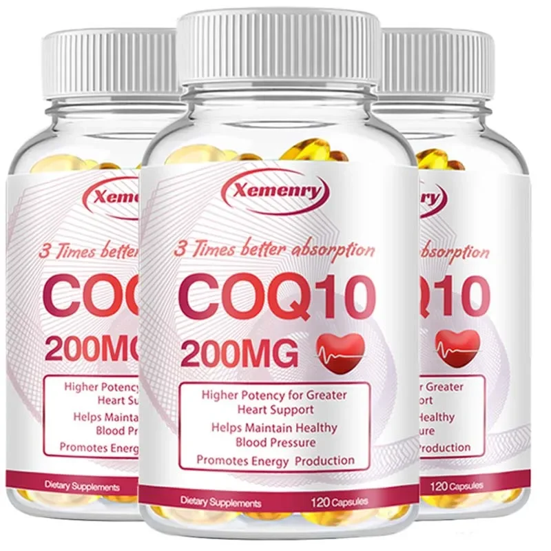 Coenzyme Q10 Capsules 200mg -Provide Energy, Support Heart and Cardiovascular Health, Promote Metabolism, Anti-oxidation