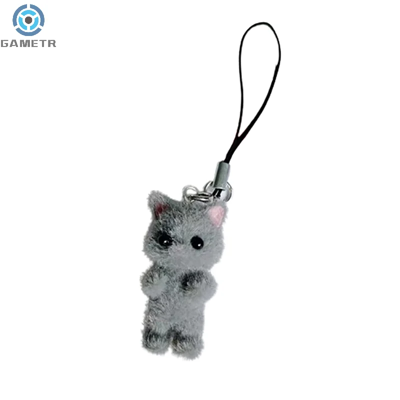 Cartoon Cute Three-dimensional Cat Pendant Phone Lanyard Cute Cat Doll Mobile Phone Strap Keychain Couple Pendant Bag Decoration