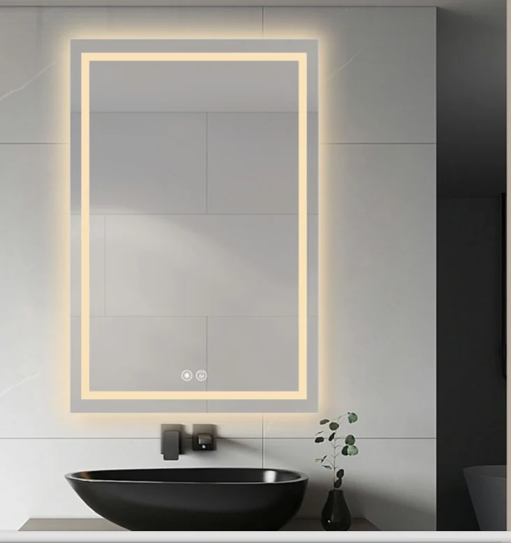 Hotel Badezimmer Wandmontage Badezimmer Touch Sensor Smart Led Spiegel Badezimmer Rechteck 50*70