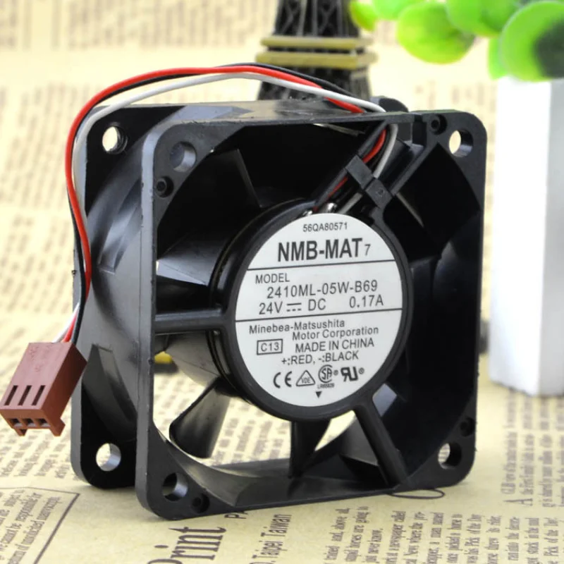 Y+FOR NMB-MAT 2410ML-05W-B69 CASE Cooling  Fan DC 24V 0.17A 60*60*25mm 3pins 3wires