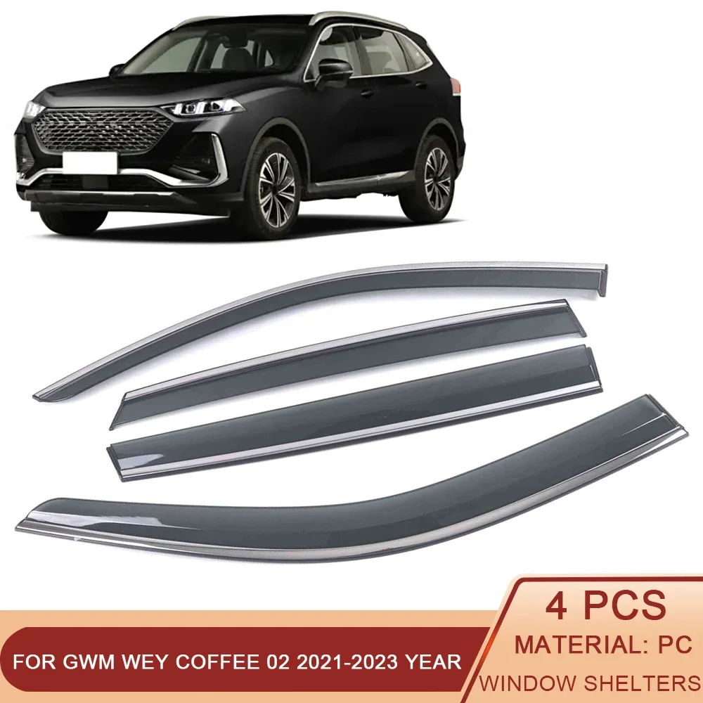 For GWM WEY Coffee 02 2021-2023 Car Window Sun Rain Shade Visors Shield Shelter Protector Cover Sticker Exterior Accessories