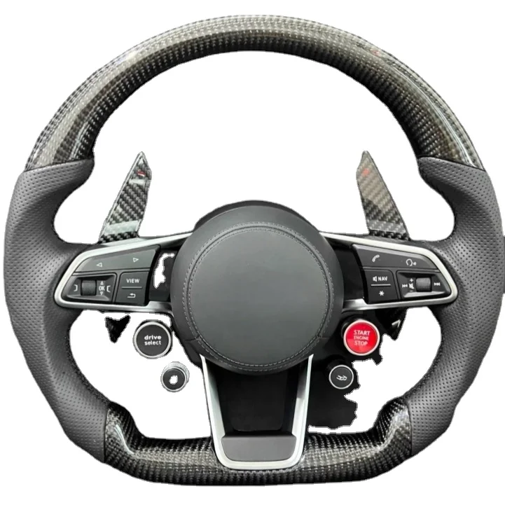 

Carbon Fibre Spliced Perforated Leather Custom Sport Steering Wheel for Audis TT R8 RS5 RS6 RS7 RS3 RS4 A3 A5 A6 S4 S5