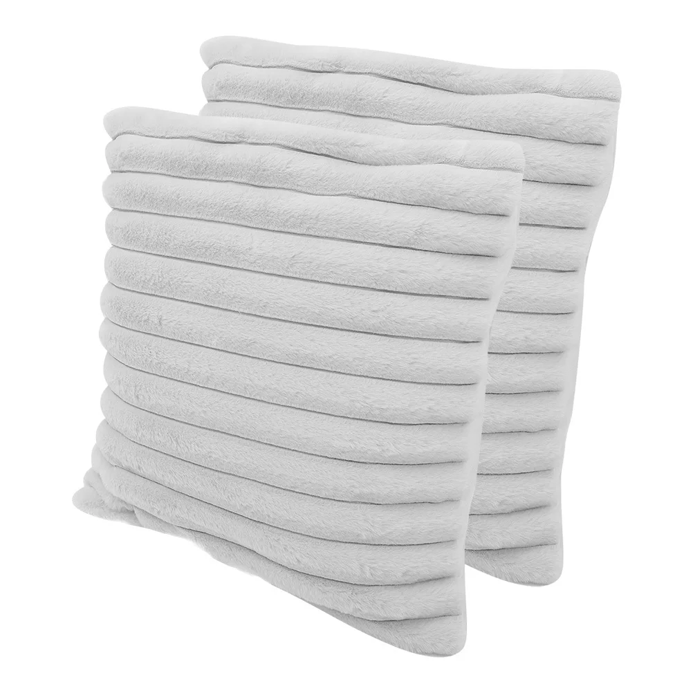 

Cabilock 2pcs Soft Faux Pillow Covers 45x45cm White for Sofa Couch Living Room Decor