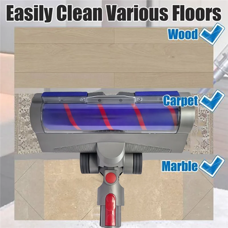 B98A-Electric Floor Brush Head For Dyson V7 V8 V10 V11 V15 Vacuum Cleaner Accessories Kit With LED Dust Lights