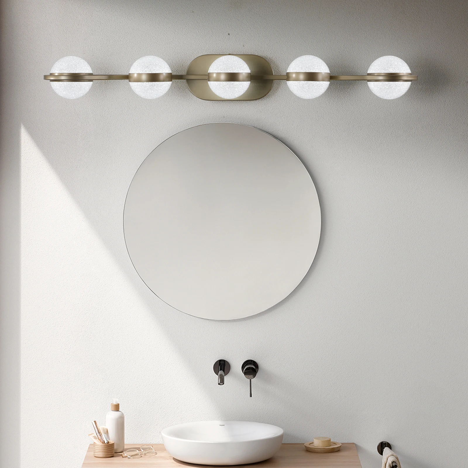 Bathroom Decorative Lighting Fixtures Elegant Good Looking Mirror Front Lights Room Makeup Mirror Lights Gold 5 LED Lights