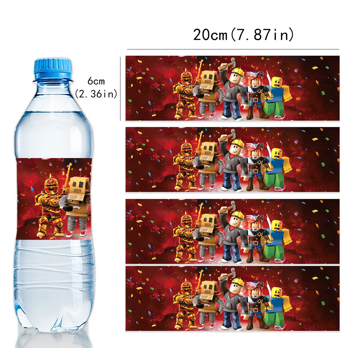 ملصق زينة لحفلات أعياد الميلاد من Roblox، ملصق زجاجة مياه، بطاقة تهنئة للأولاد أو الفتيات، مستلزمات استحمام الطفل #3