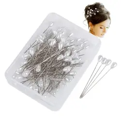 Round Pearl Head Pins 100PCS Dressmaking Needles Sewing Stitchs DIY Craft Wedding Corsage Positioning Box Sewing Tools