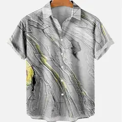 Chemise Hawaïenne à Rayures Soyeuses pour Homme, Vêtement Décontracté, de Haute Qualité, Vintage, Tendance, Nouvelle Collection