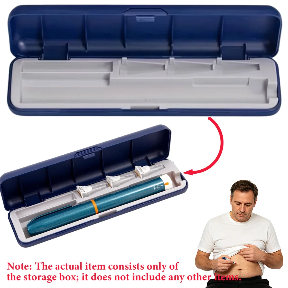 Insulin Pen and Needle Protection Case, Portable and Durable Insulin Pen Travel Case, Safely Stores Diabetes Supplies, Can Accommodate 1 Insulin Pen, 3 Needles, and 1 Cartridge