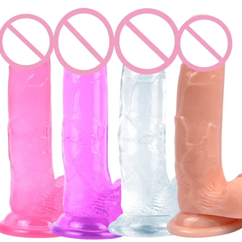 

Soft Jelly Dildos With Strong Suction Cup Realistic Dildo Vibrator Artificial Penis for Lesbian Female Masturbate Sex Toys