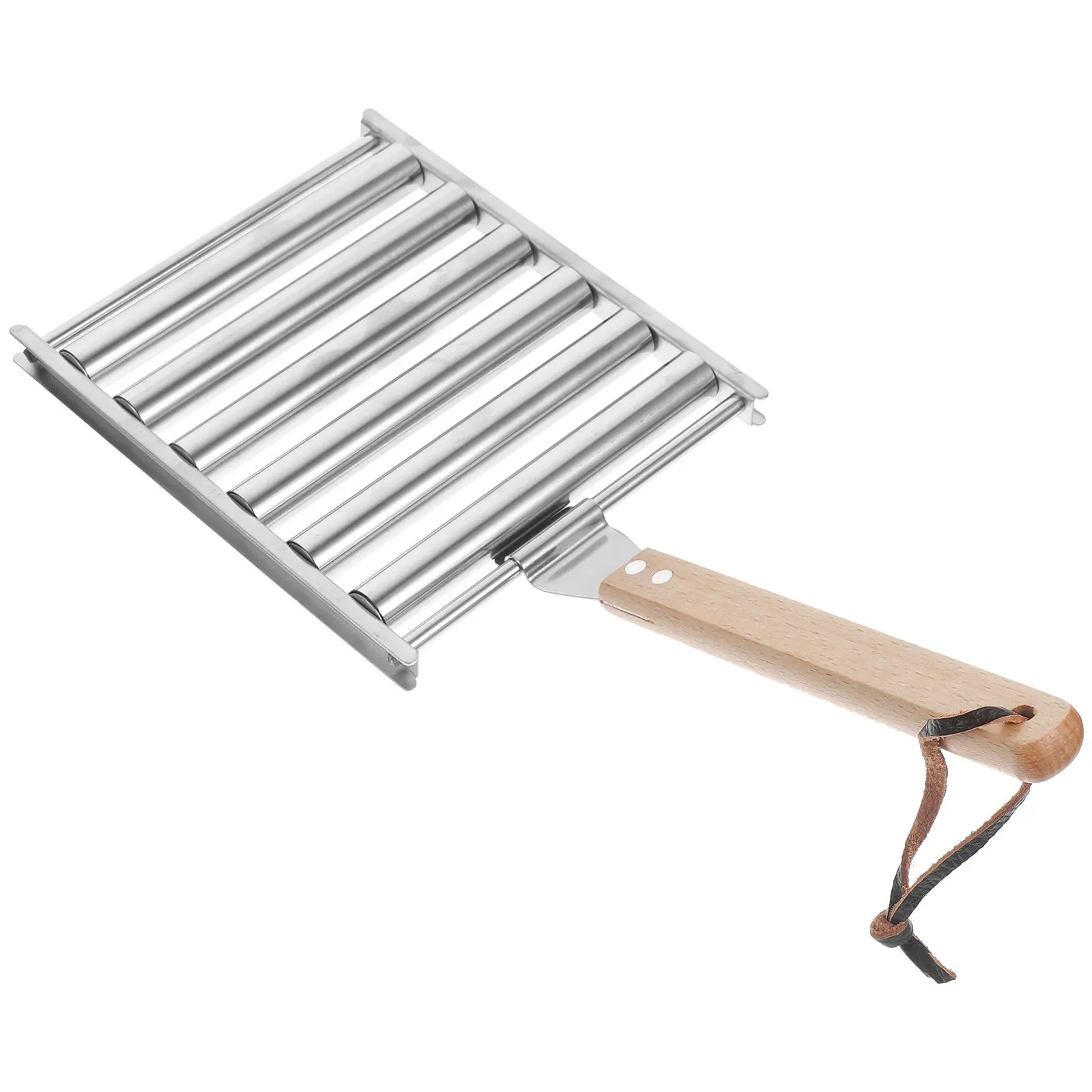 

Stainless Steel Sausage Rack Portable Bbq Stand for Camping Picnic Outdoor Barbecue Sausage Grilling Rolling Rack