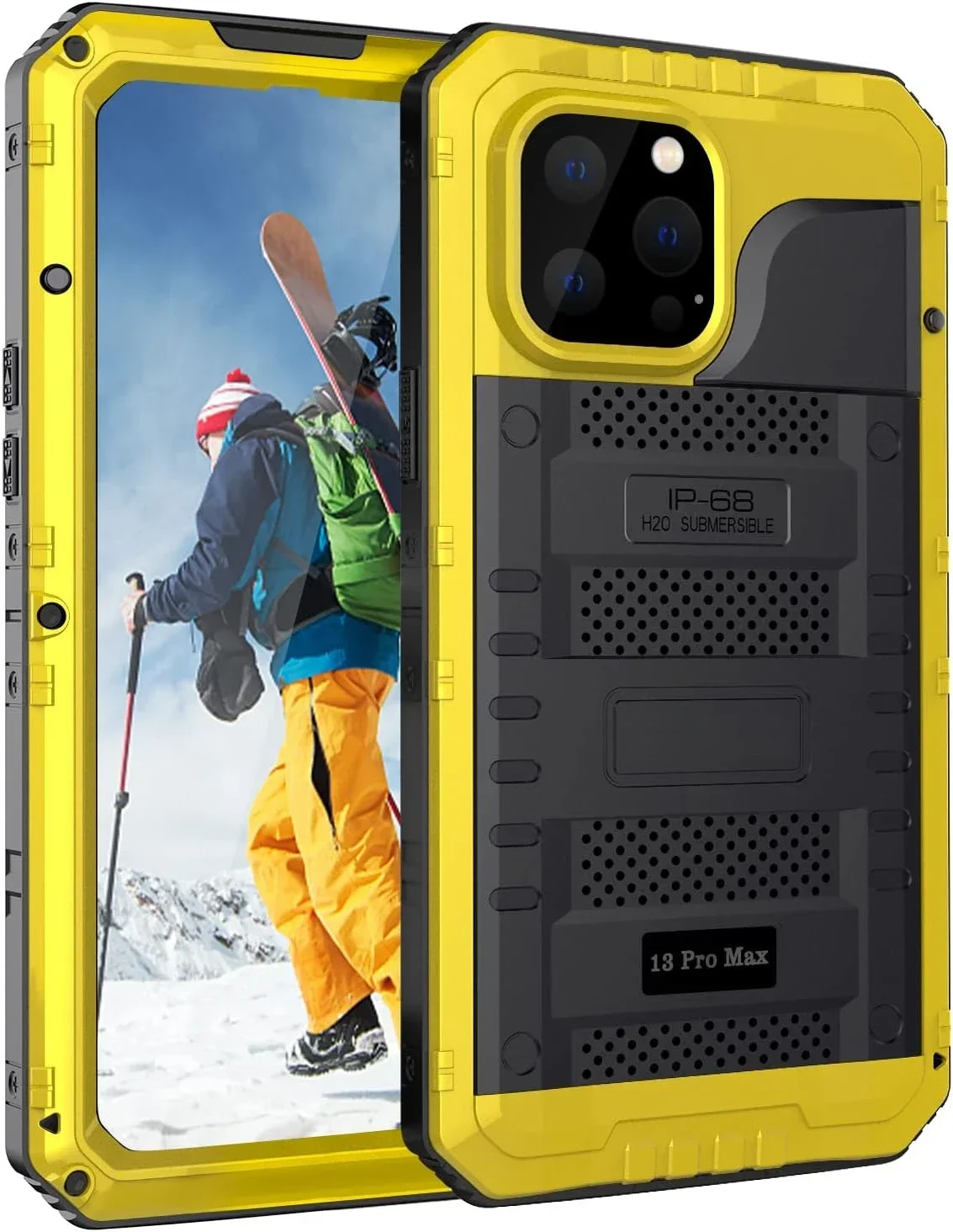 Glass Screen IP68 Waterproof Case For iPhone Air 17 16 16e 15 14 Plus 13 12 11 Pro Max XS XR 8 7 Heavy Duty Aluminum Metal Cover