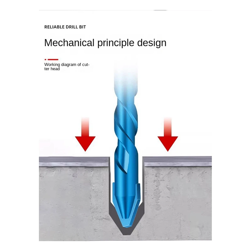 NEW-10Pcs trapano eccentrico a testa storta Set di trapano multiuso da 10 pezzi, focalizzato su calcestruzzo di vetro, per ceramica, mattoni