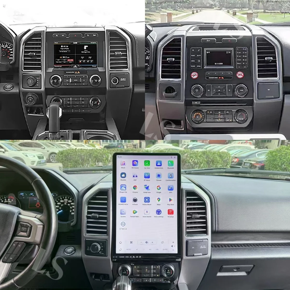 Support OEM Functions Android 13 For Ford Raptor F150 F250 F350 F450 2015-2022 Car Radio Multimedia Player 1Din Bluetooth Screen