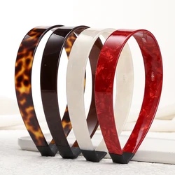 Leopard Hairband Acetate Headband for Girls and Women Red Hair Accessories Elegant French Fashion Headwear 2.5cm Wide