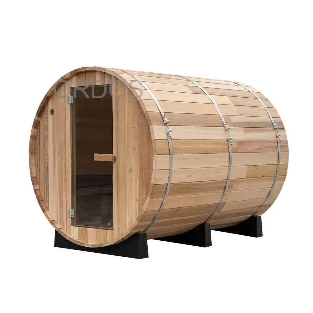 Outdoor Wood Large Barrel Sauna Room 5-6 People