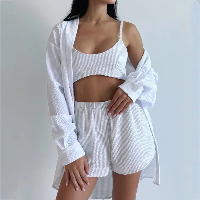 

Solid Color Casual Loose Short Pants Sets For Women 2025 Elegant Summer Women's Two Pieces Suit Full Set Female Outfit Clothes