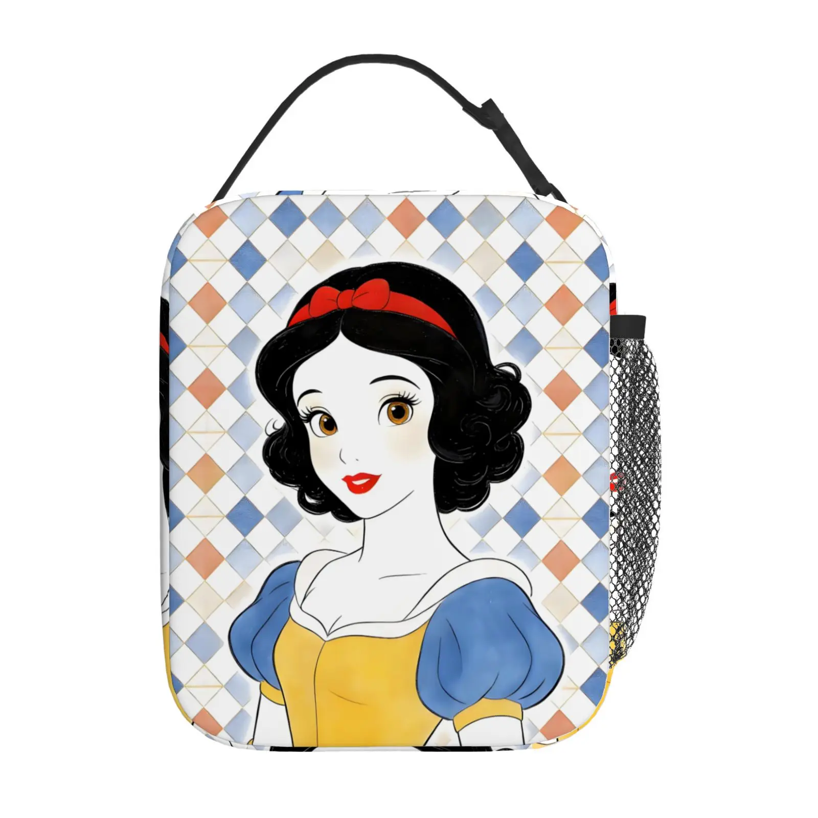 

Сумка для обеда с принтом в виде алмазной сетки, 1 шт., портативная, ручная, изысканная и прочная, для повседневного использования