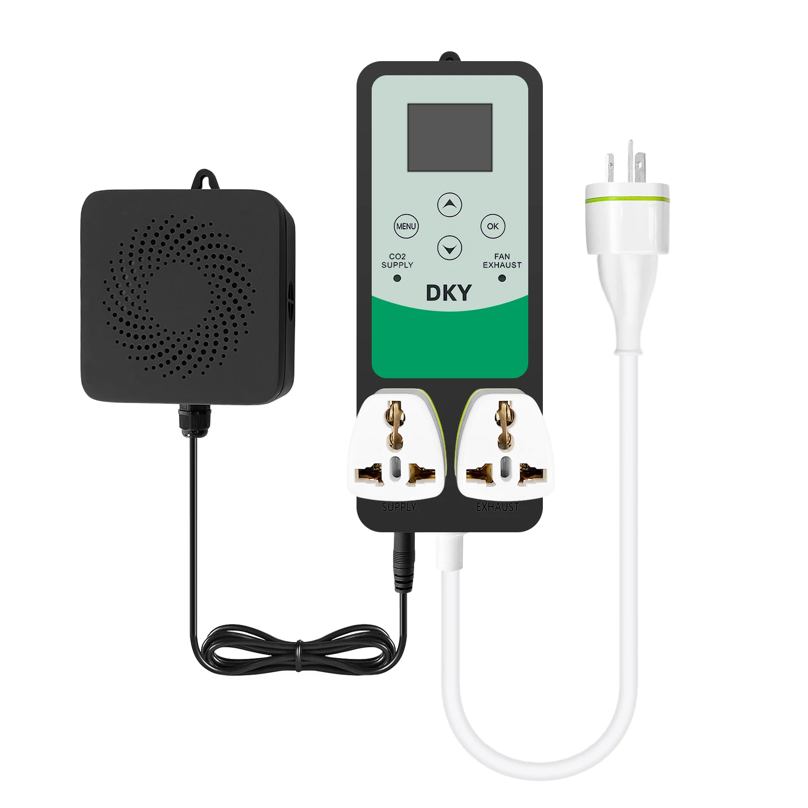 

NDIR Digital CO2 Controller CO2 Regulator Fan with Dual Relay Outlets for Greenhouse