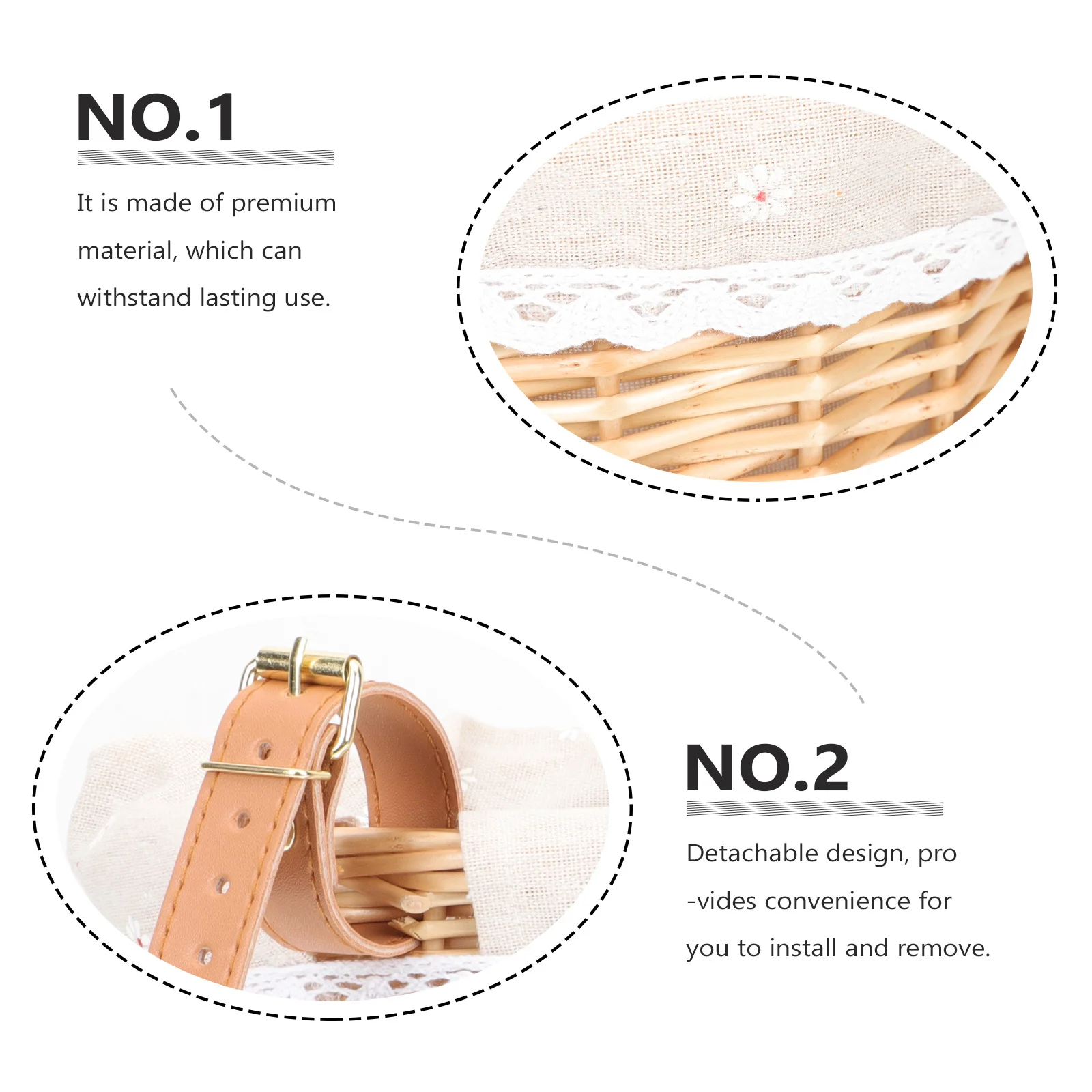 

Children's Braided Scooter Basket Pastoral Style Front Bike Basket Wear-Resistant Decorative Cycling Accessory for Dog Walking