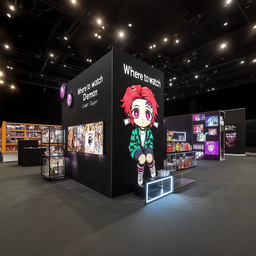Custom Anime Trade Show Booth Backlit Modular Exhibition Booth Design Tradeshow Booth Display Expo Stand Fair Stall