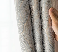 New Thick High-precision Black-out Curtains for Living Room Bedroom High-end Jacquard Curtain Customize Soft Fabric Finished