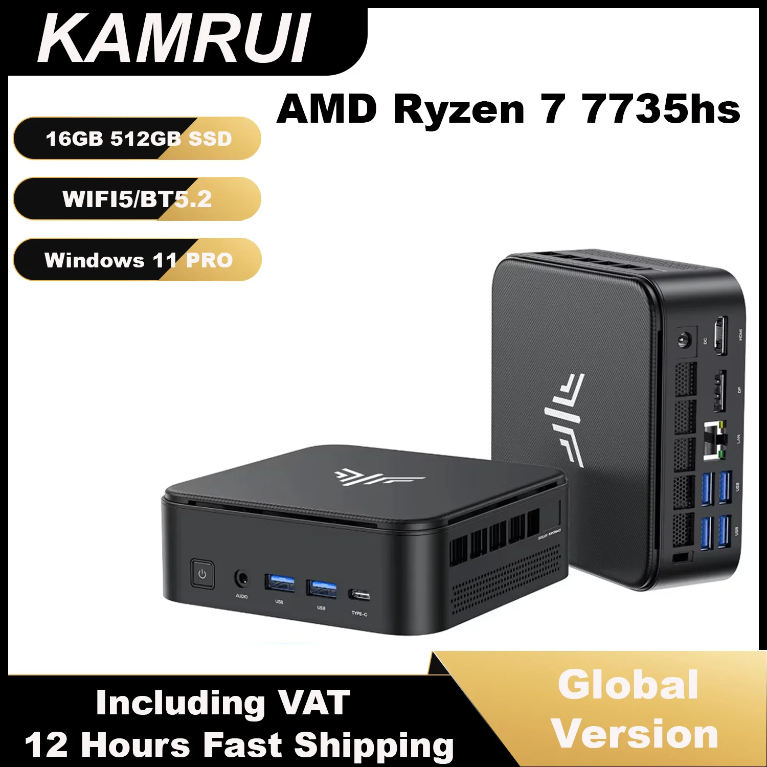 【¥54,636】KAMRUI ミニPC AMD Ryzen 7 7735HS LPDDR5 24GB SSD 512GB PCIe 3.0-アリエク特価アラート