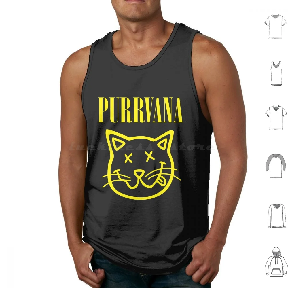 Vintage Nevermind Purrvana Perfect Gift Tank Tops Print Cotton Vintage Nevermind Purrvana Perfect Nírváná Grunge Punk